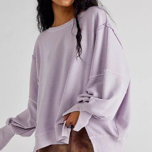 Free People Camden Pullover Sweatshirt - Frost Lavender S